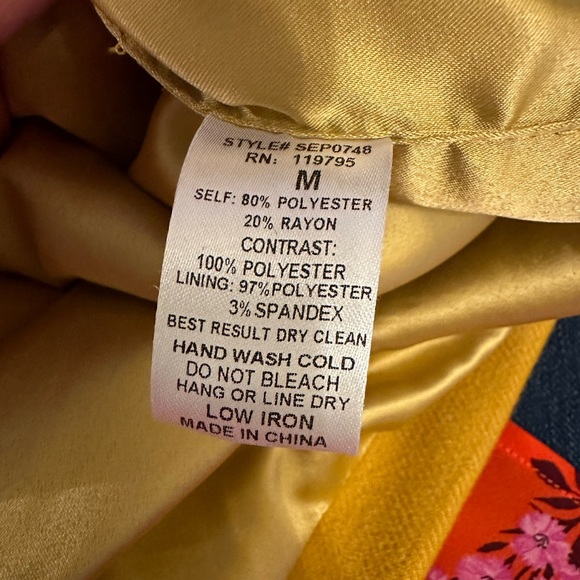 The Moon Mustard Yellow Skirt with Pearl Button & Satin Ruffle Detail. Size M. - Picture 6 of 6